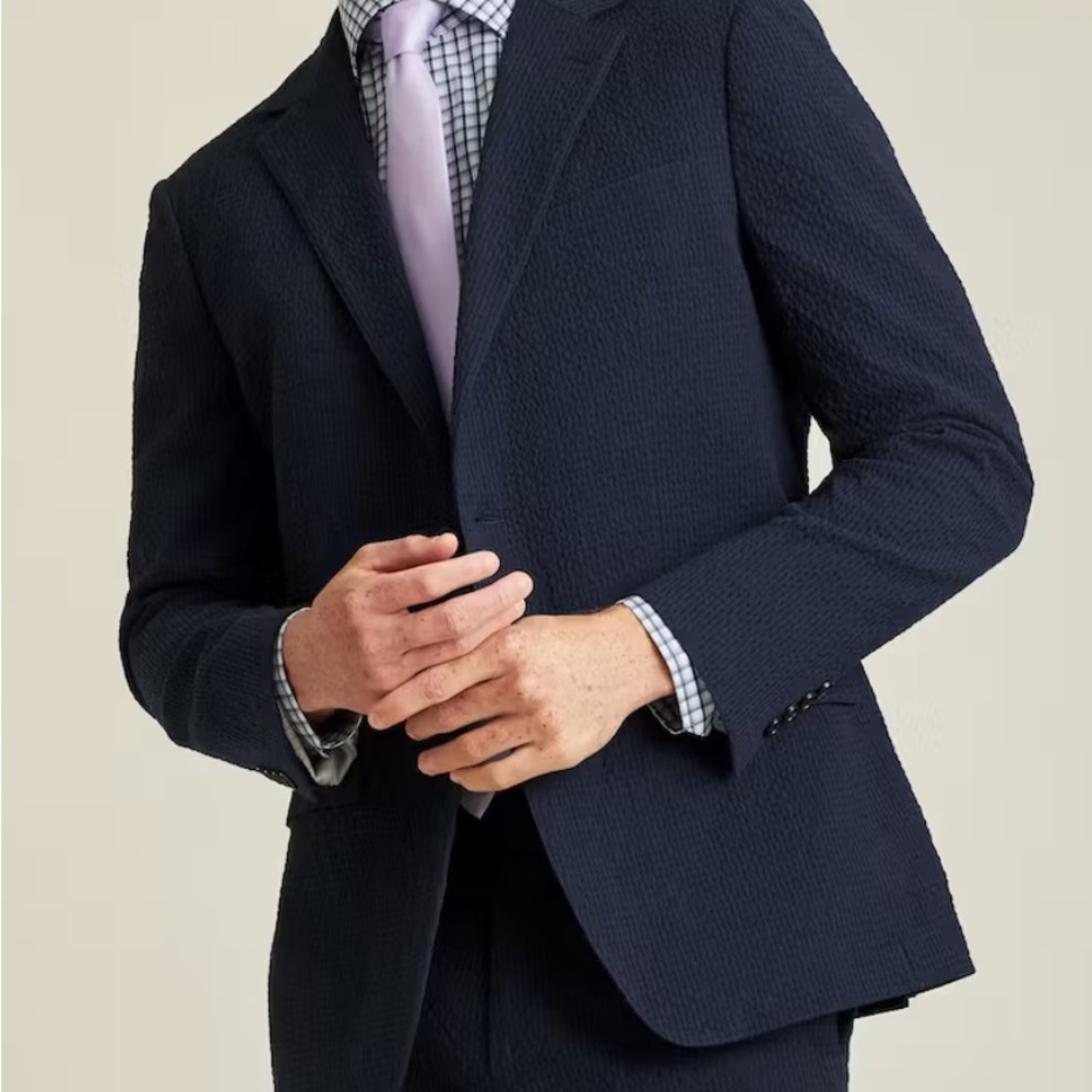Jcrew Ludlow Seersucker Navy Suit (jacket and pants)